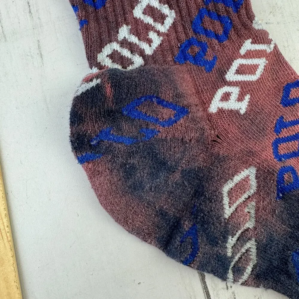 POLO Ralph Lauren All Over Logo Spell-out Tie-Dye Crew Socks Unisex - Picture 8 of 10
